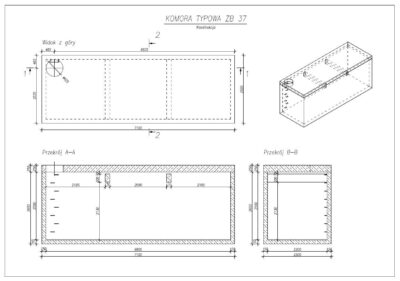 Zbiornik 680 X220 X250 konstrukcja